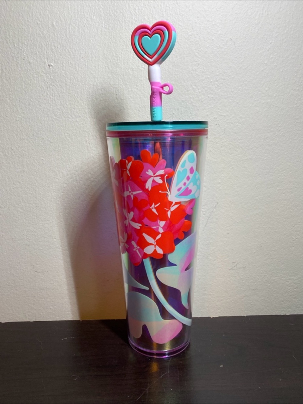 Starbucks Valentines Heart Tumbler with Straw